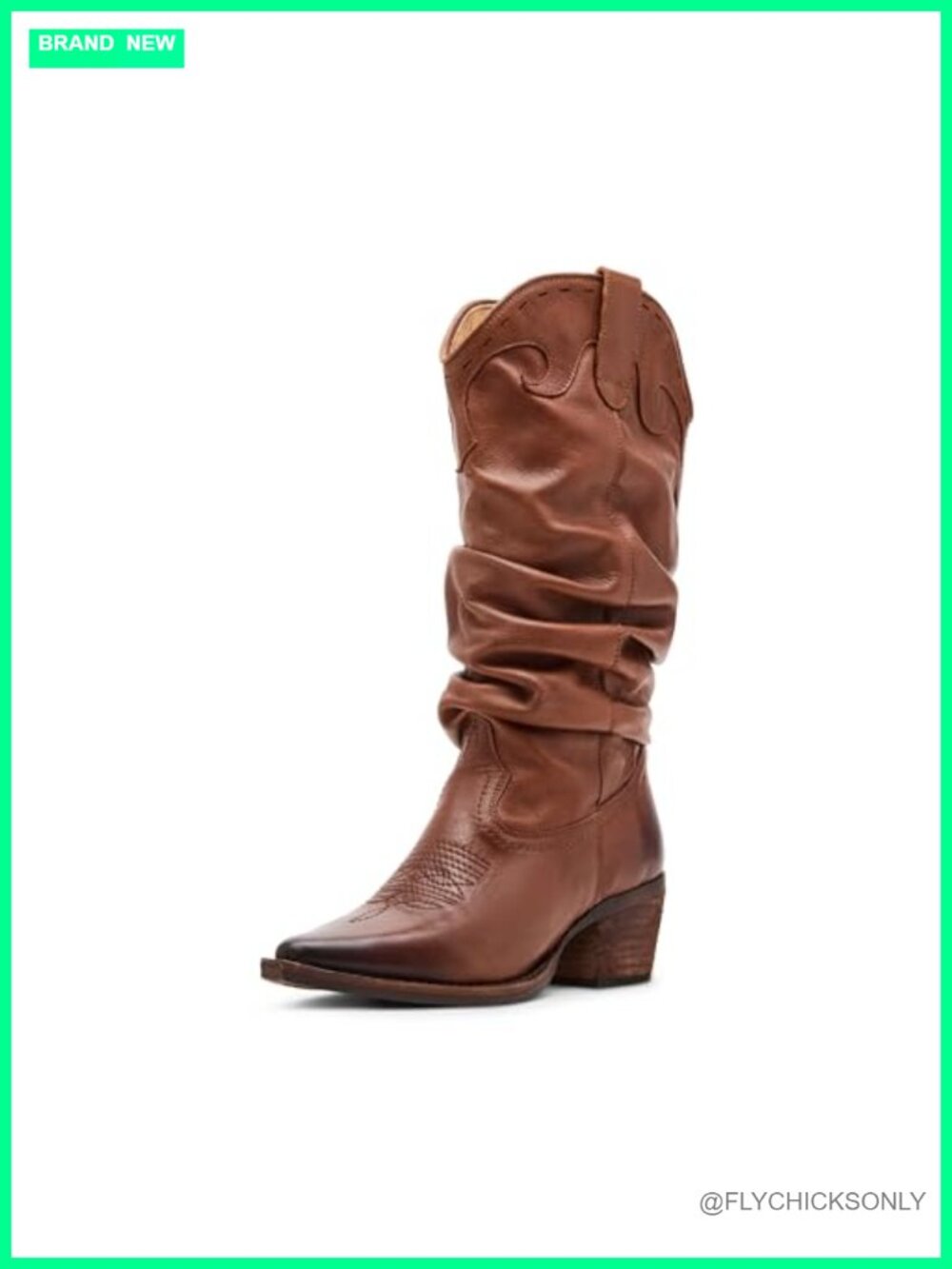 Leather Calf High Equestrian Boot with Block Heel for Fall